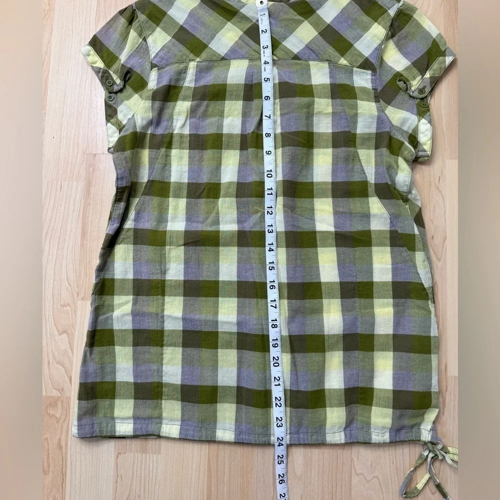 The North Face Organic Cotton Plaid Button Down Short Sleeve Medium - Picture 9 of 11